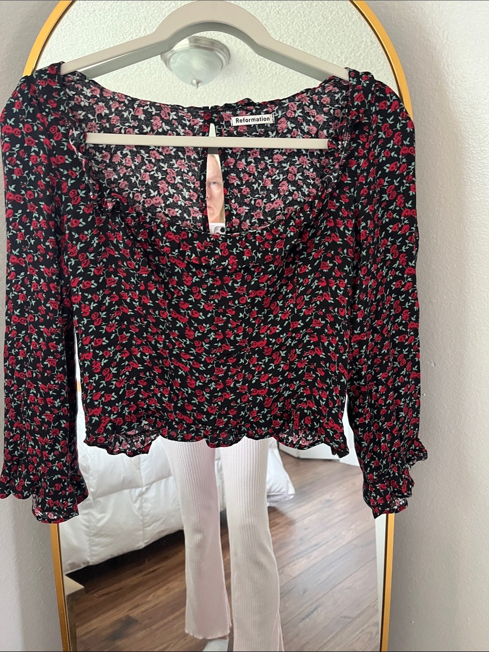 Reformation Ruffled Rose Crop Top - Picture 8 of 13